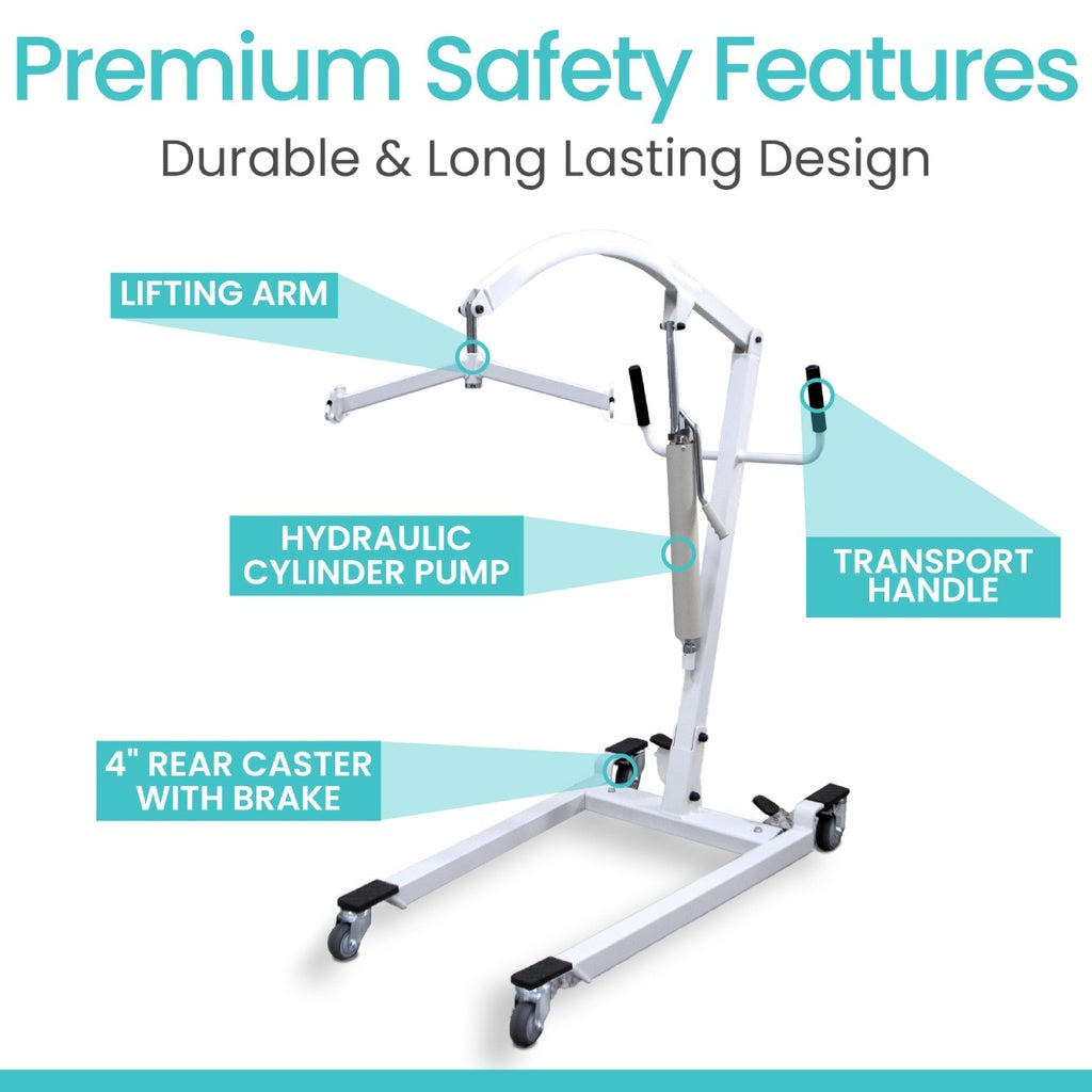 Vive Hydraulic Patient Lift With Sling 400 lbs