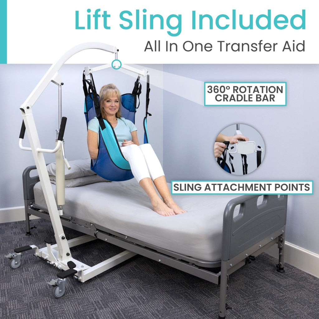 Vive Hydraulic Patient Lift With Sling 400 lbs