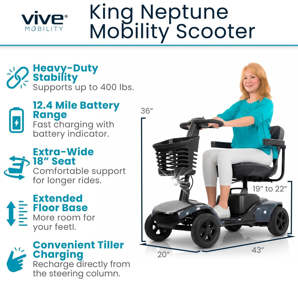 Vive King Neptune Mobility Scooter 400 lbs