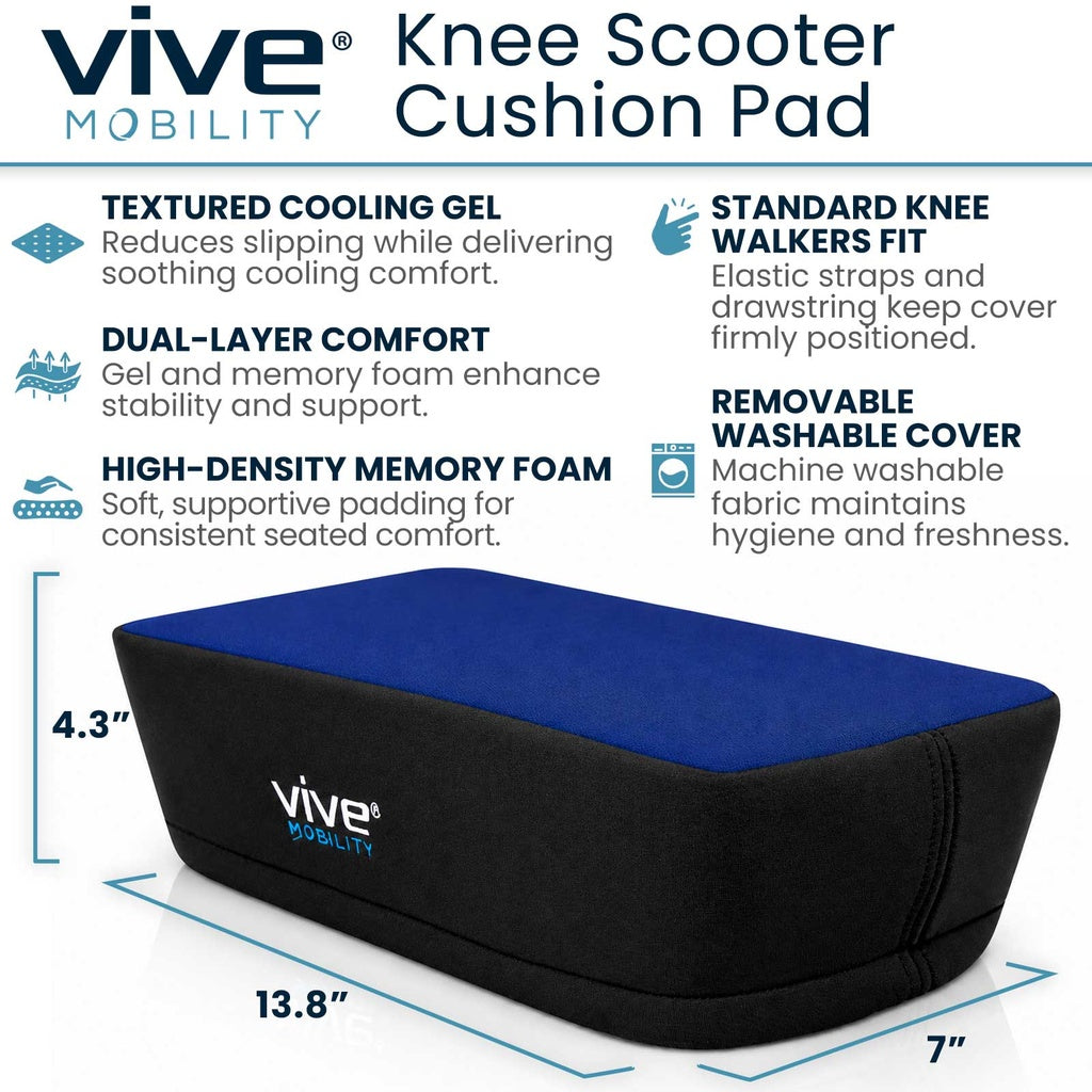 Vive Health Knee Walker Pad Foam and Gel