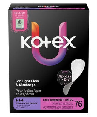 U by Kotex® Security® Lightdays® Liners, Extra-Coverage