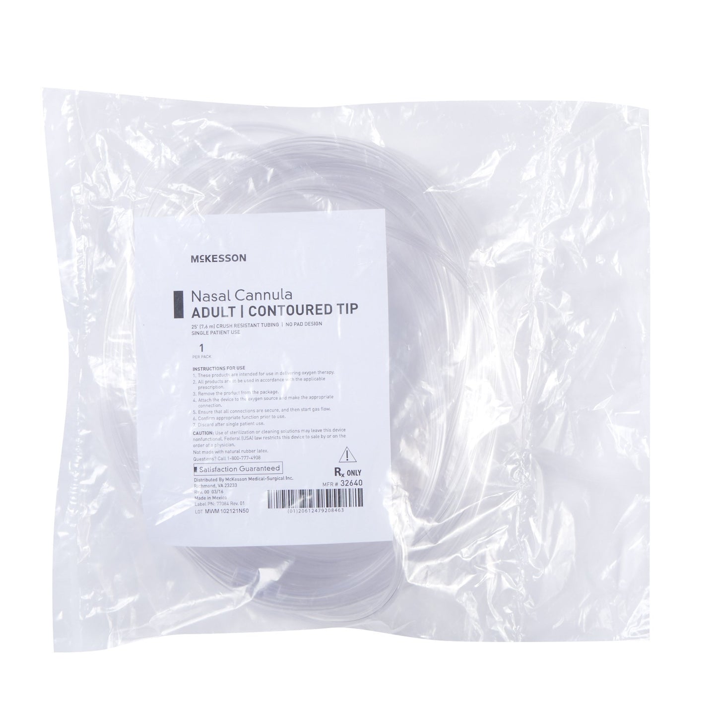 Nasal Cannula McKesson Adult Curved Prong / NonFlared Tip