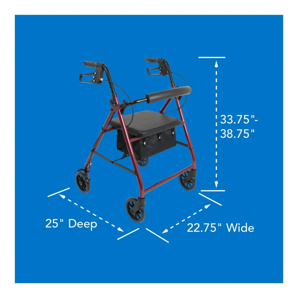 Drive Medical ProBasics Aluminum Rollator with 6" Wheels