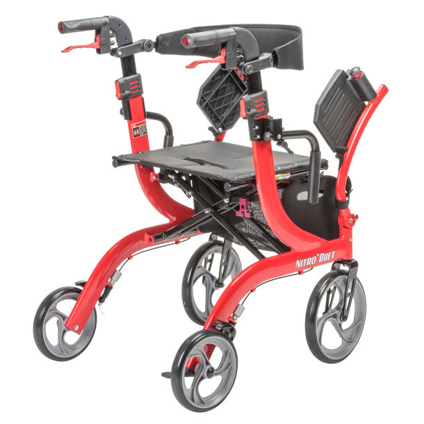 Drive Medical Nitro Duet Rollator Transport Chair 300 lbs