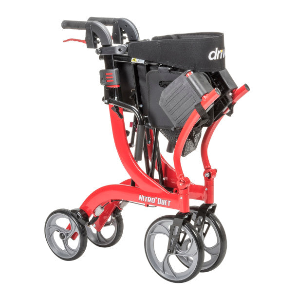Drive Medical Nitro Duet Rollator Transport Chair 300 lbs