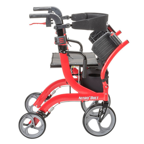 Drive Medical Nitro Duet Rollator Transport Chair 300 lbs