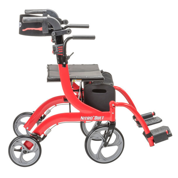 Drive Medical Nitro Duet Rollator Transport Chair 300 lbs