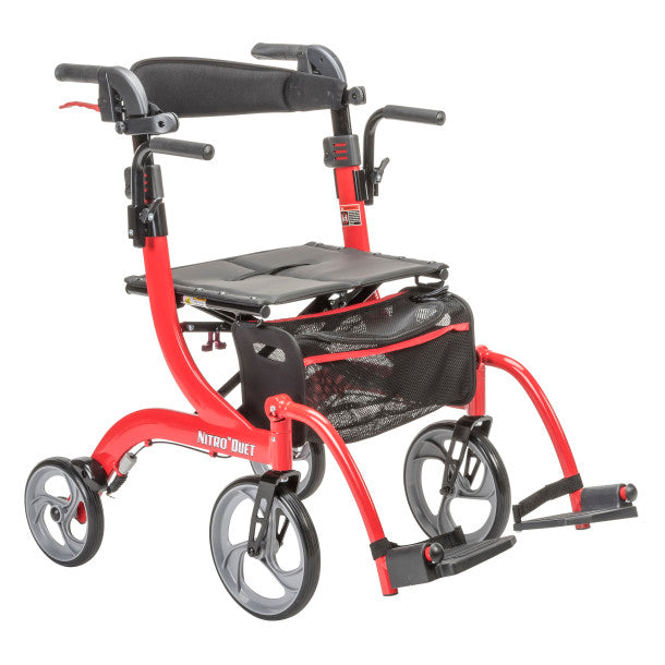 Drive Medical Nitro Duet Rollator Transport Chair 300 lbs