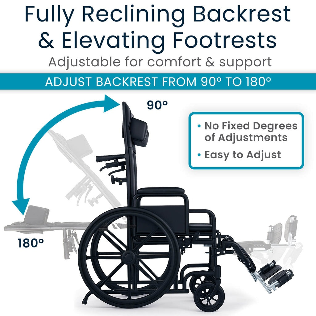 Vive Health Reclining Wheelchair Headrest K6 300 lbs