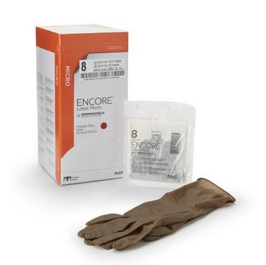 Encore® Latex Micro Surgical Glove, Size 8, Brown