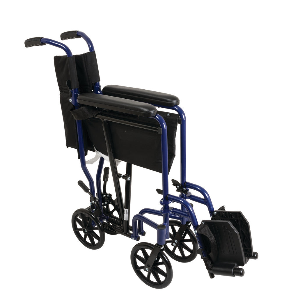 Drive Medical ProBasics Aluminum Transport Chair Blue 300 lbs
