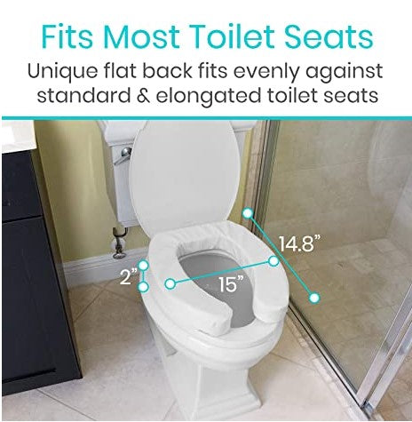 Vive Cushioned Toilet Seat Riser 4" Soft