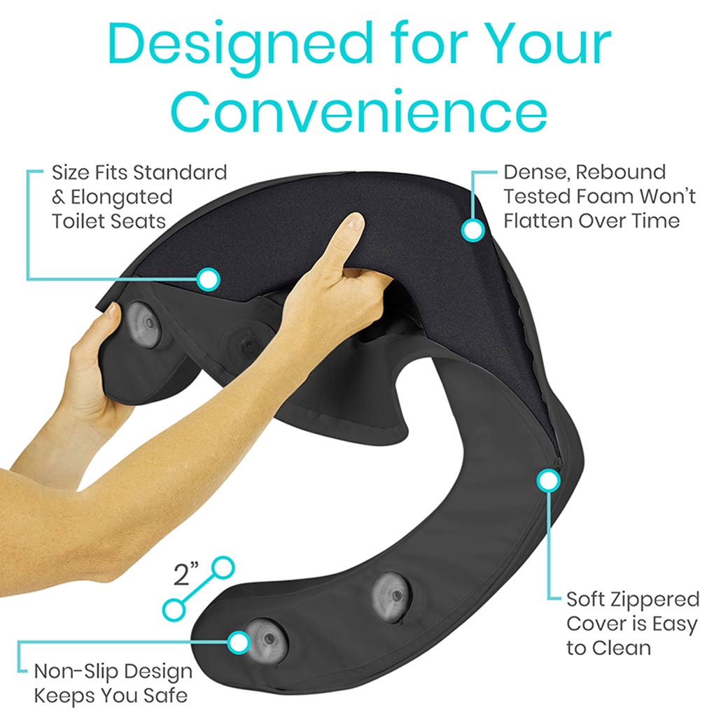 Vive Health Cushioned Toilet Seat Riser 2"