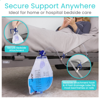 Vive Health Bedside Urinary Drainage Bag