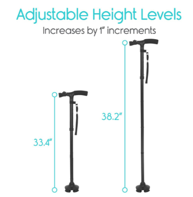 Vive Health LED Folding Cane Lightweight Aluminum Adjustable