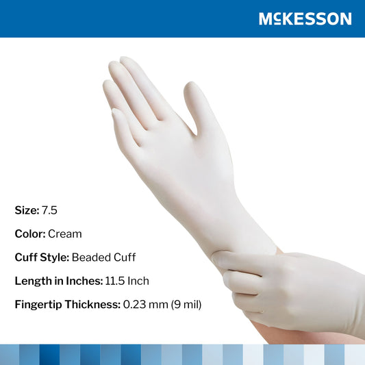 McKesson Perry® Performance Plus Surgical Glove, Size 7.5, Cream