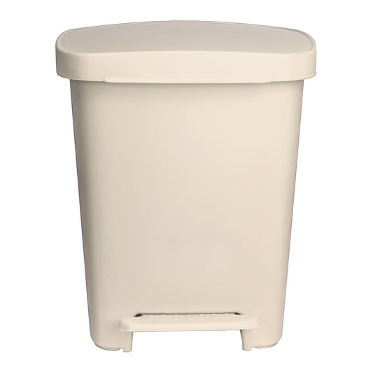 McKesson Waste Can with Step-On Pedal, Plastic, Beige, 15.16 x 14.37 x 18.9 Inch