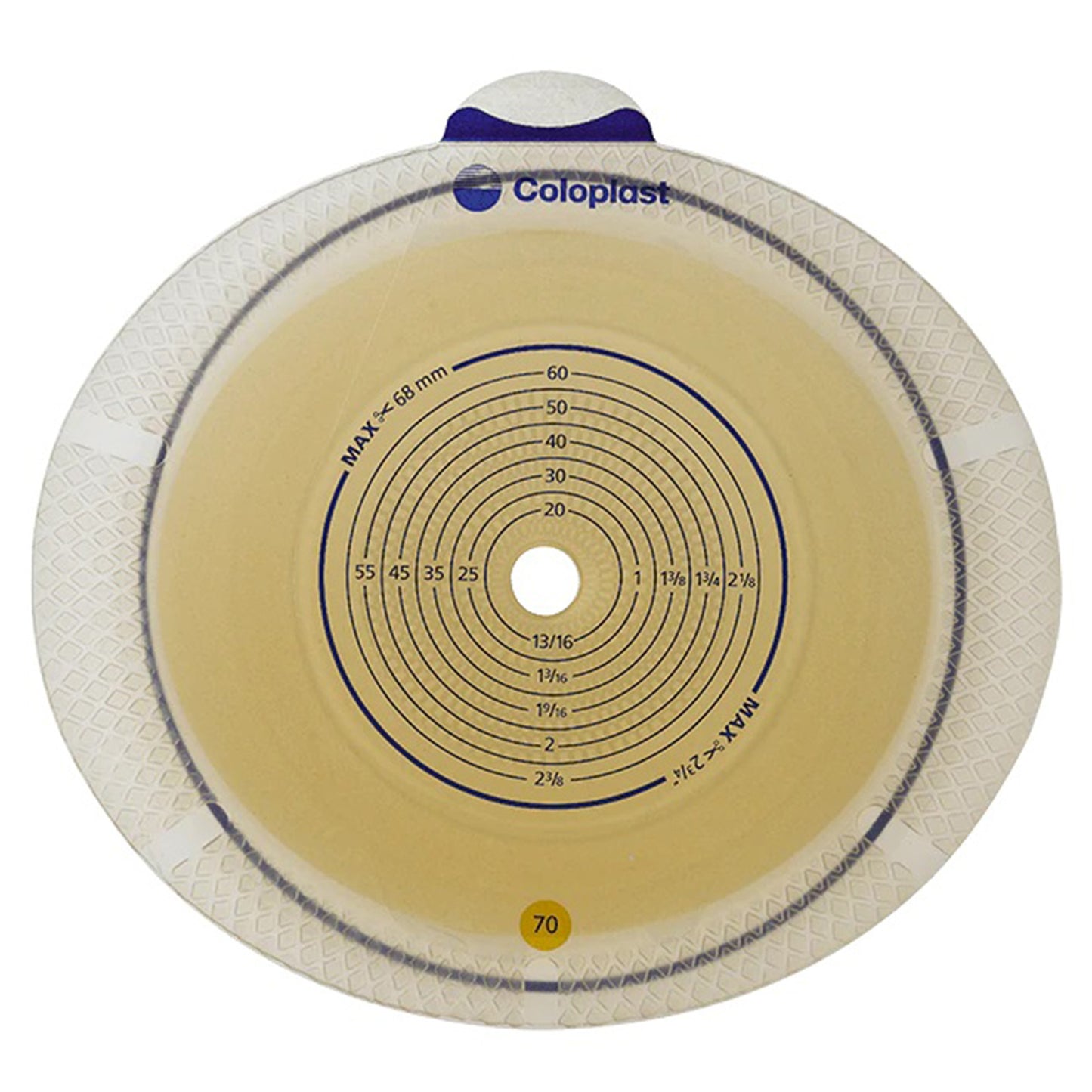 SenSura® Flex Xpro Flat Ostomy Barrier, Trim to Fit 10 – 68 mm, Yellow