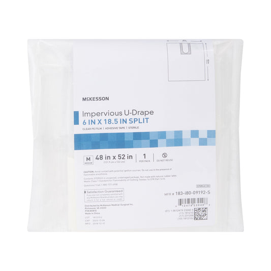 DRAPE, SURGICAL ORTHO IMPERVIOUS W/SPLIT 48"X52" (25/CS)