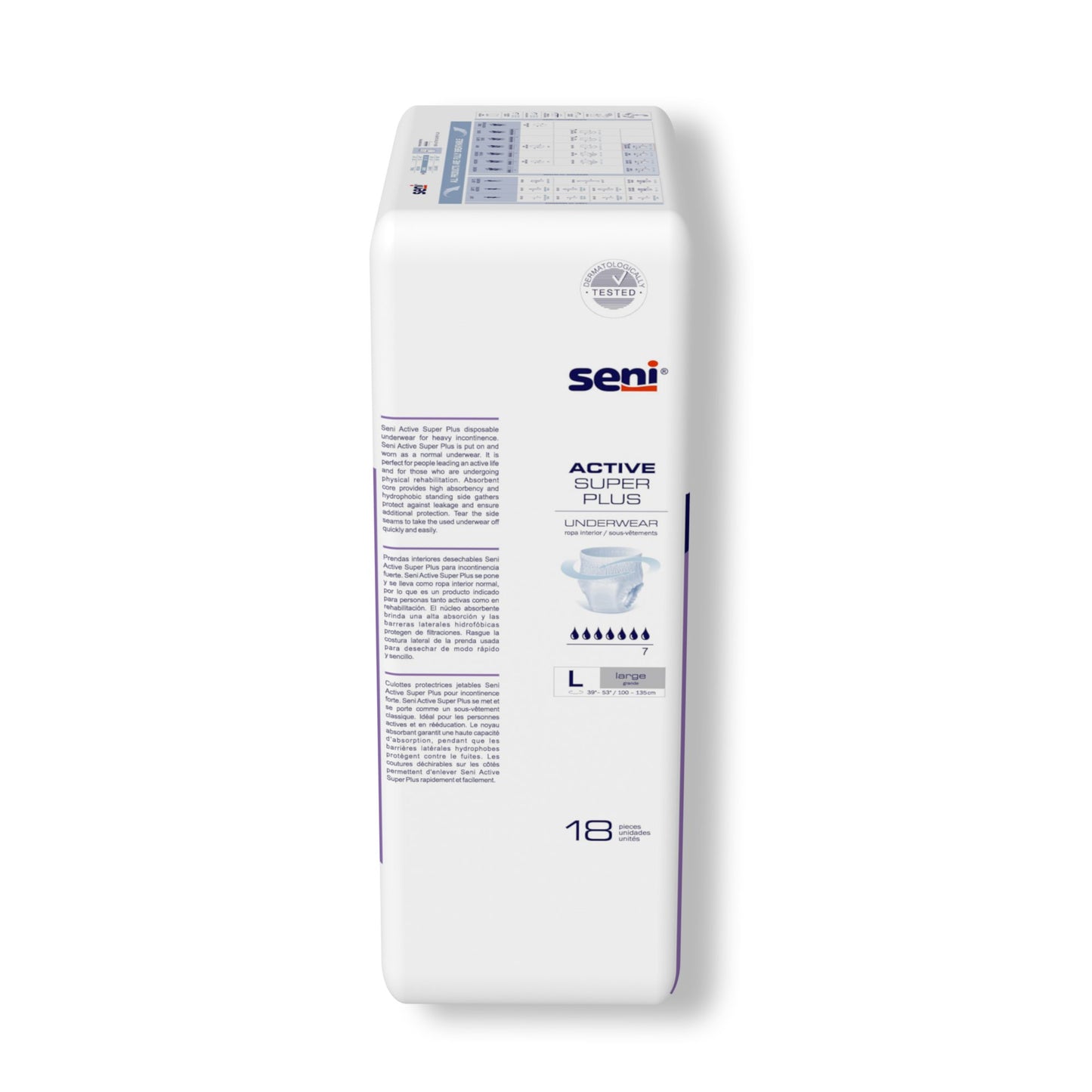 UNDERWEAR, INCONT ACTIVE SUPER+ LG 39"-53" (18/PK 4PK/CS)