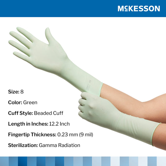 McKesson Perry® Performance Plus Polyisoprene Surgical Glove, Size 8, Green