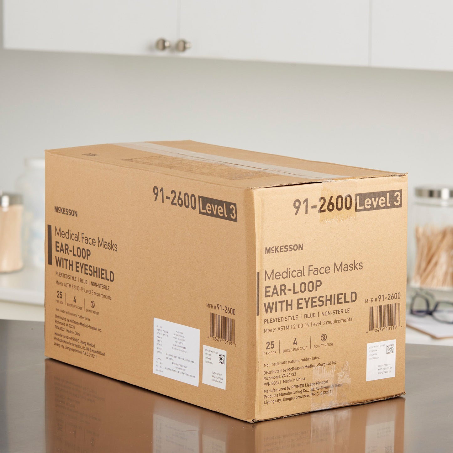 MASK, PROC W/EYESHLD LOOPS ASTM3 ANTIFOG (25/BX 4BX/CS)