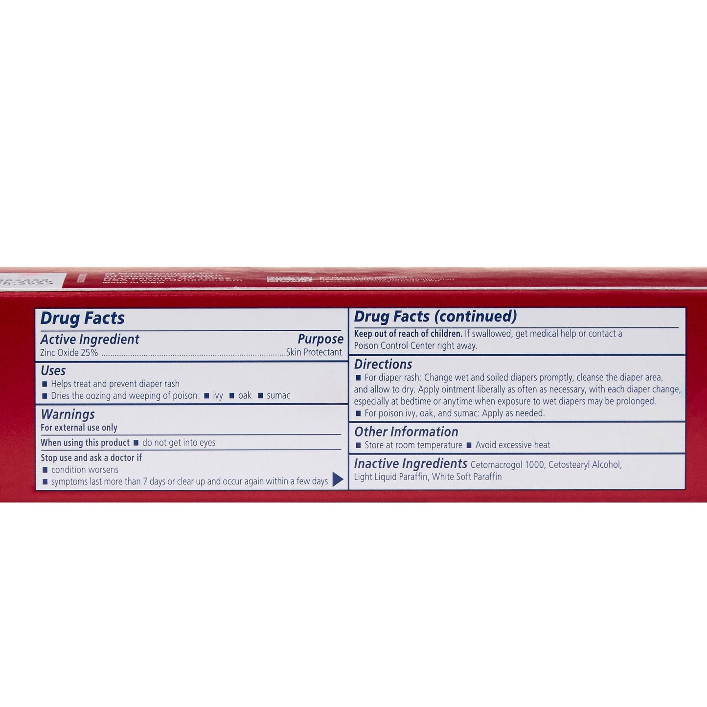 ZINC OXIDE, OINT 2OZ (72/CS)