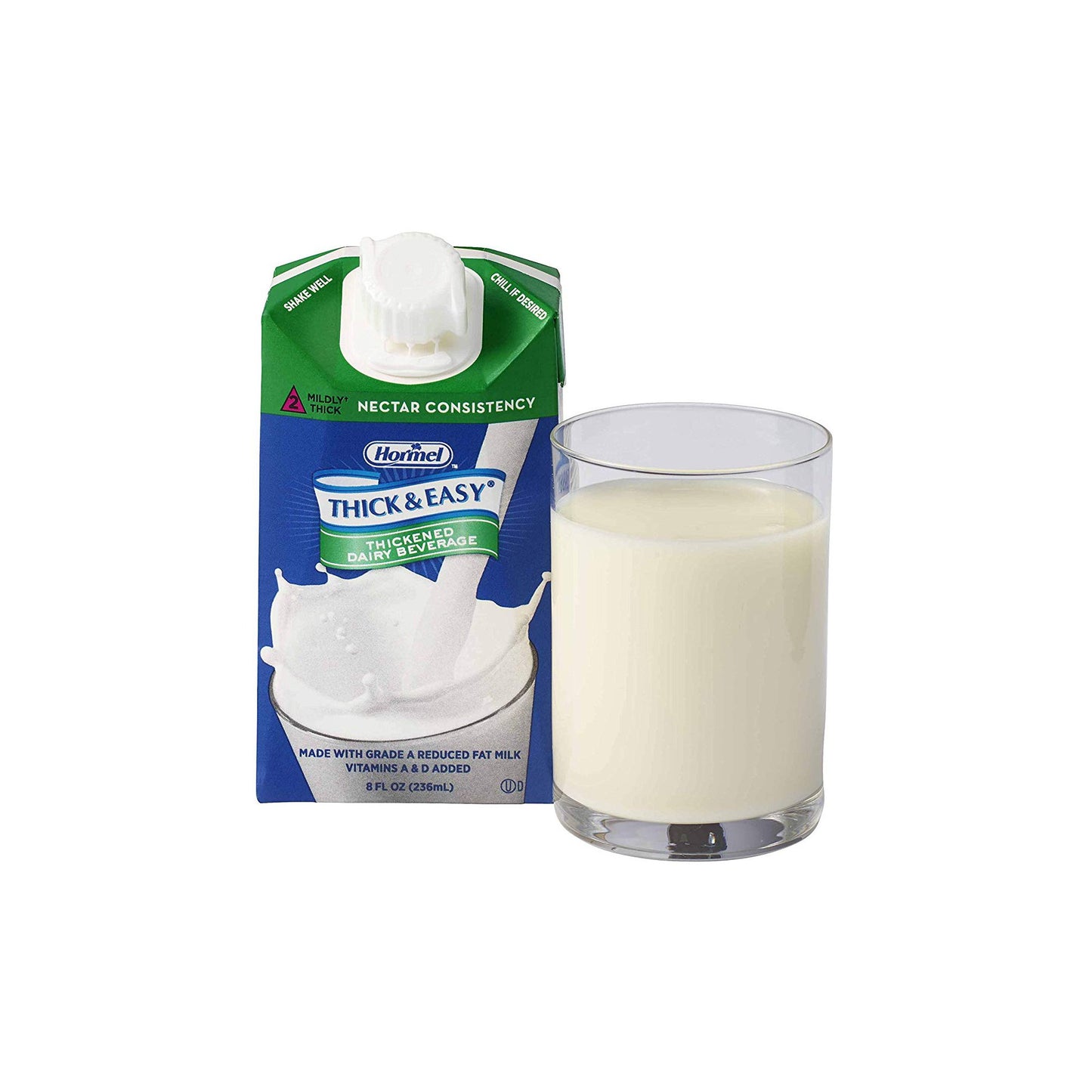 Thickened Beverage Thick & Easy® Dairy 8 oz. Carton Milk Flavor Liquid IDDSI Level 2 Mildly Thick
