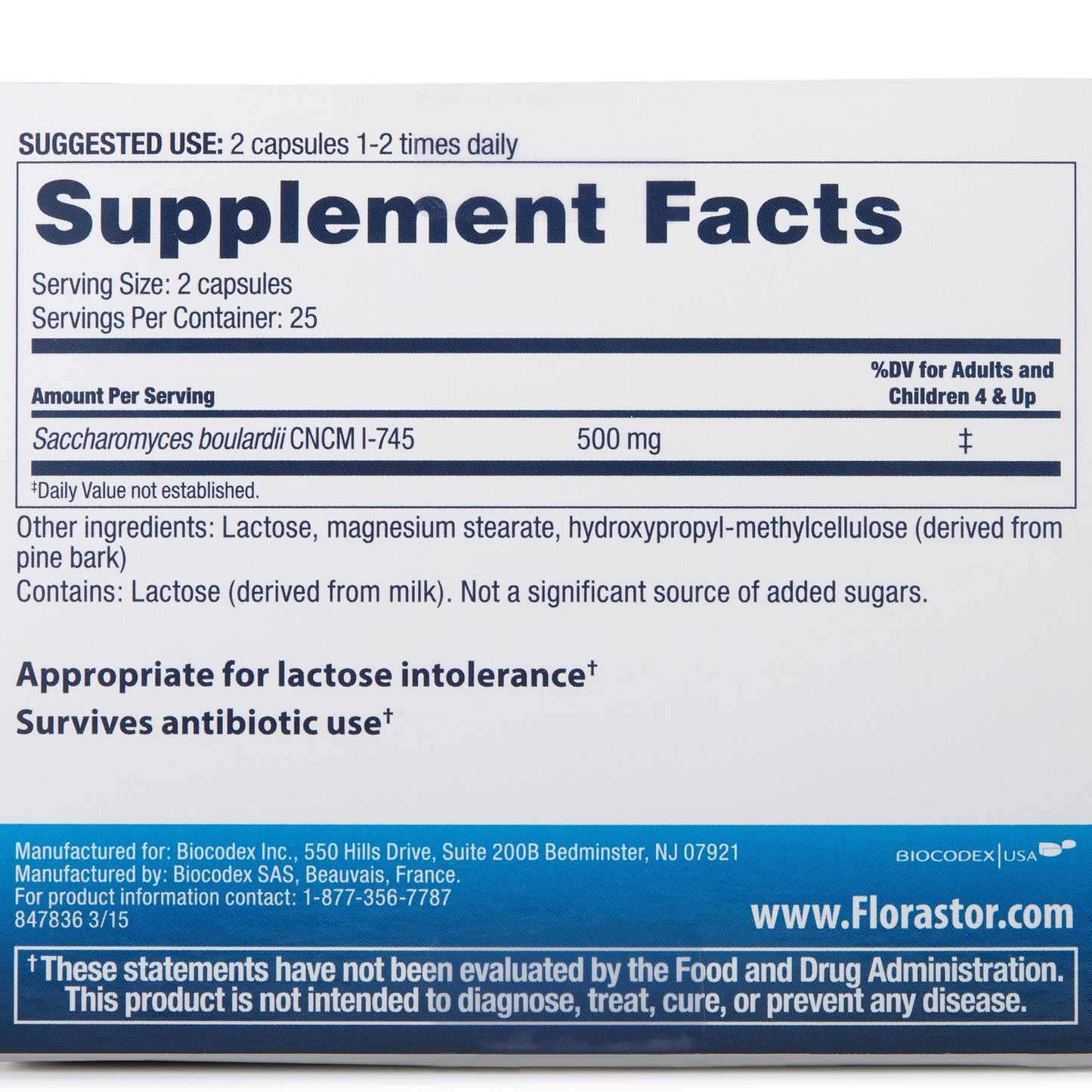 Florastor® Dual Action Probiotic Vegetarian Capsules