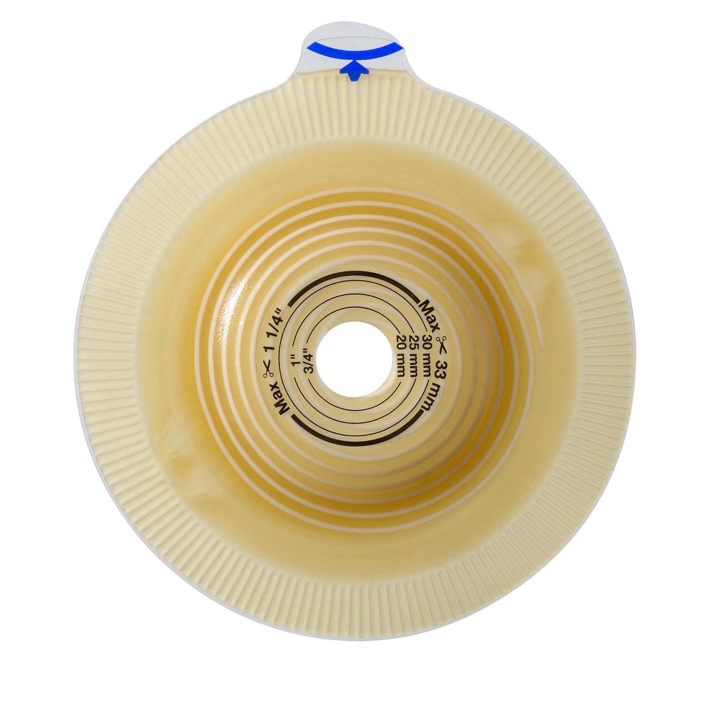 Assura® Convex Light Ostomy Barrier, 38 mm Stoma Opening, Blue Color Match