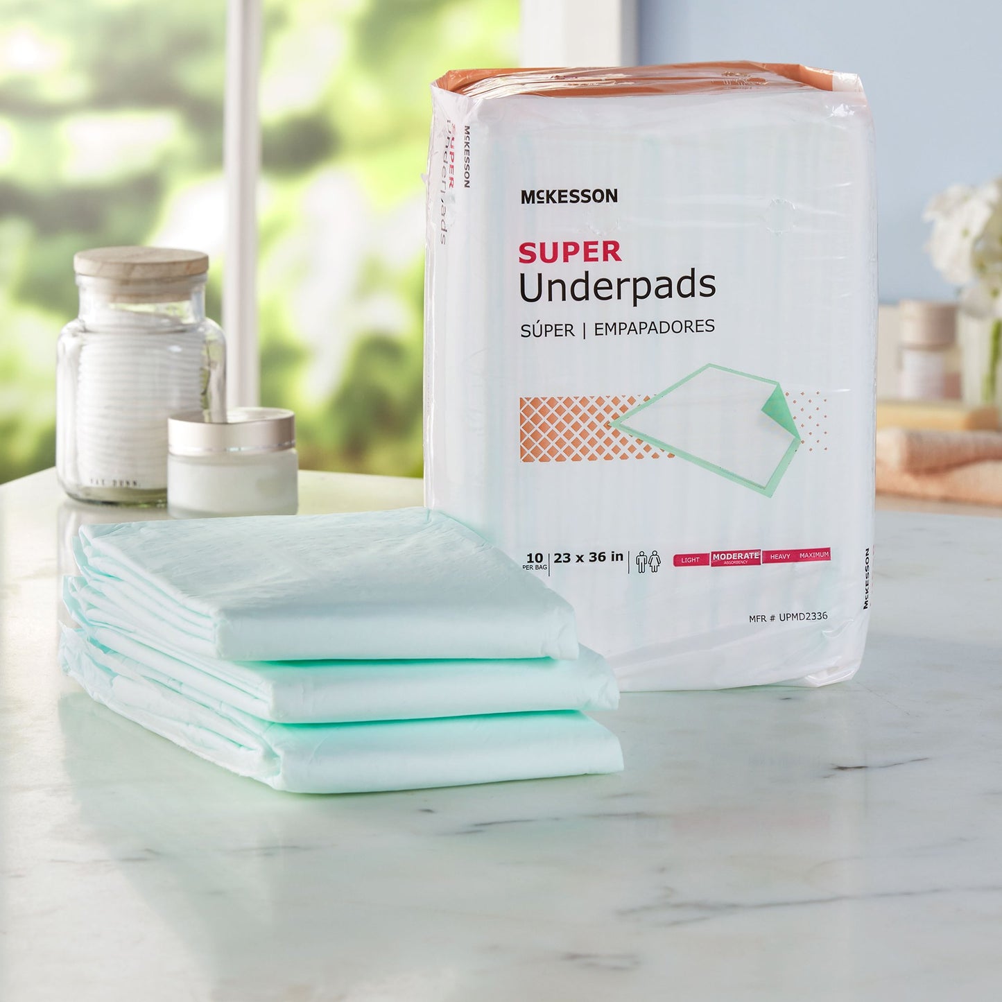 UNDERPAD, MODERATE ABSRB 23X36(10/BG 15BG/CS)