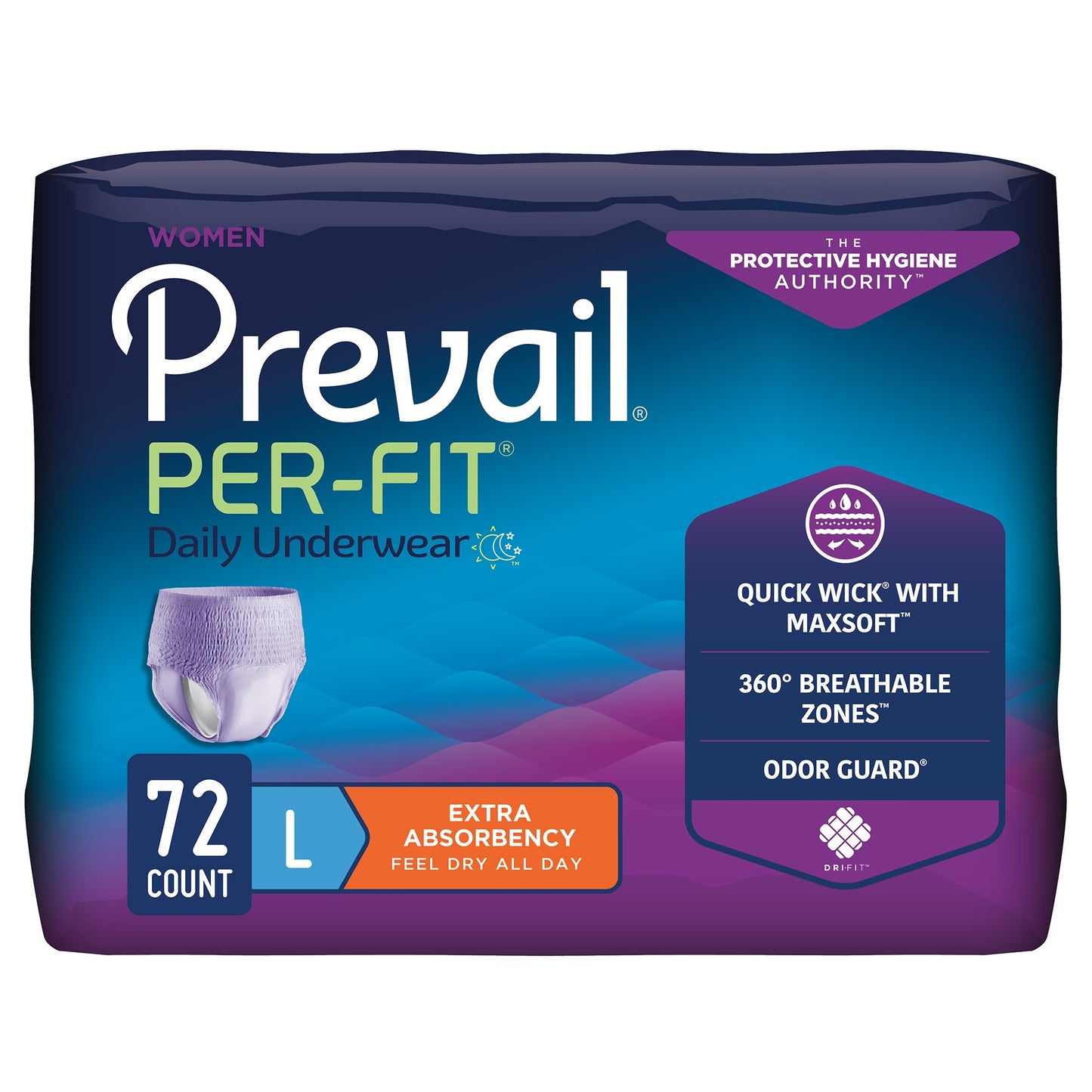 UNDERWEAR, PREVAIL PER-FIT WO EN 44"-58" LG (18/BG 4BG/CS)