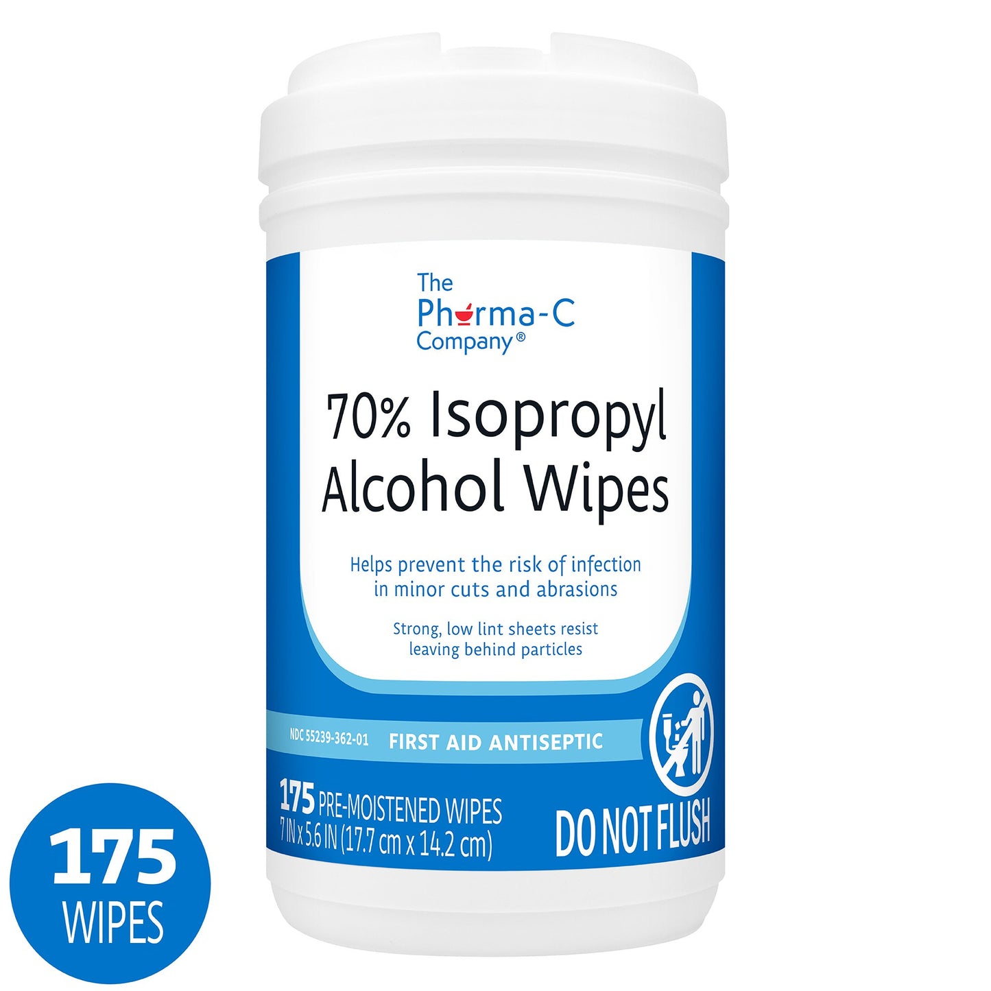 WIPE, WET PHARMA-C ISOPROPYL ALCOHOL 70% (175/CT 6CT/CS)