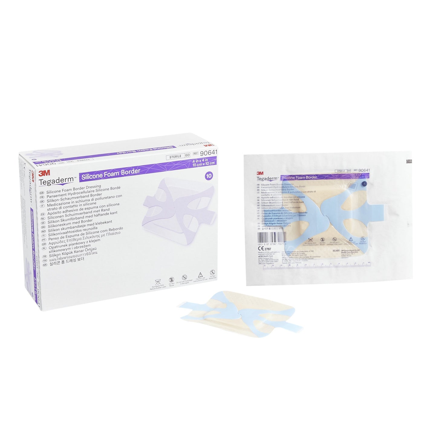 DRESSING, TEGADERM SILICONE FOAM 4"X4" (10/BX 6BX/CS)