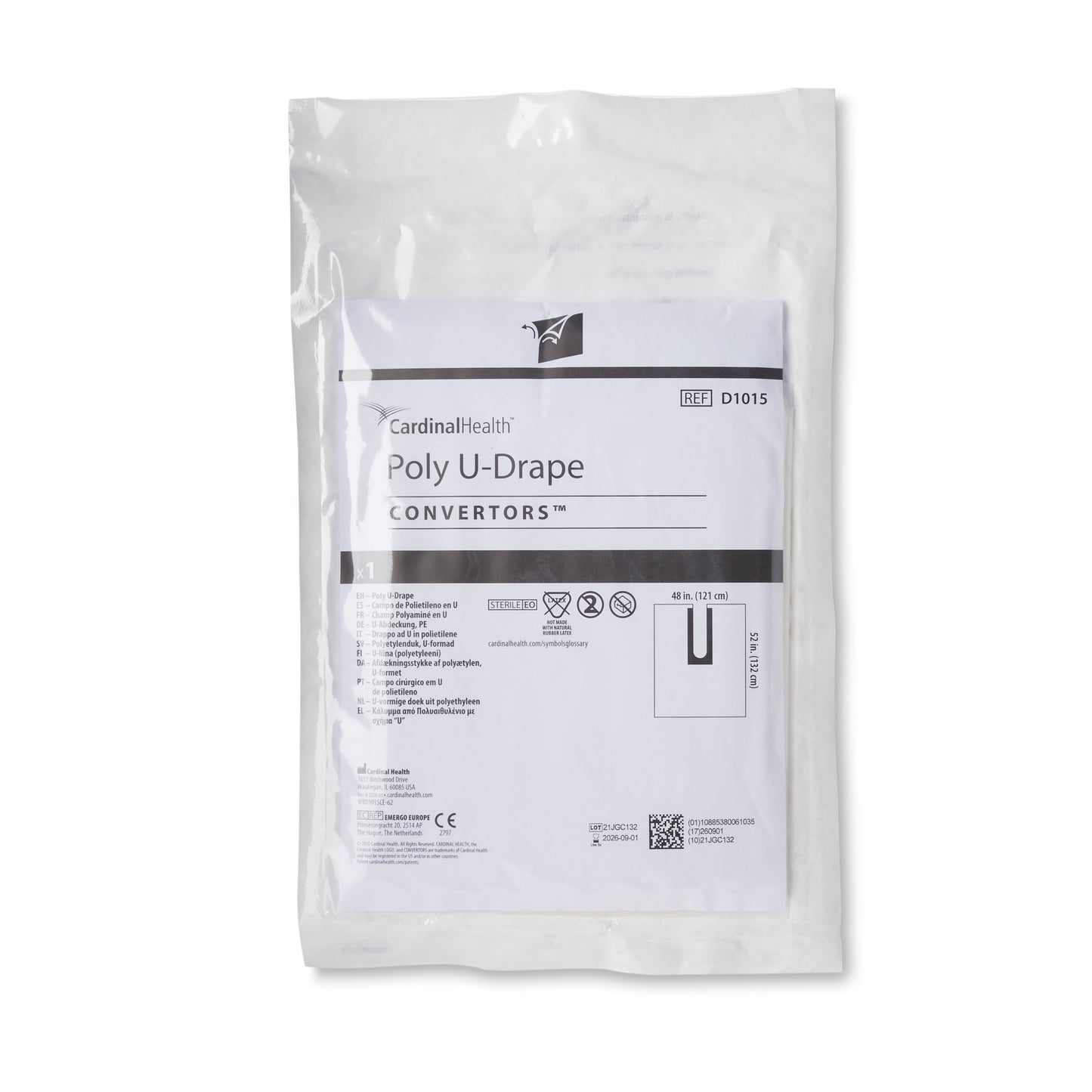 DRAPE, SURG POLY U-DRAPE ADH (10/BX 1BX/CS)