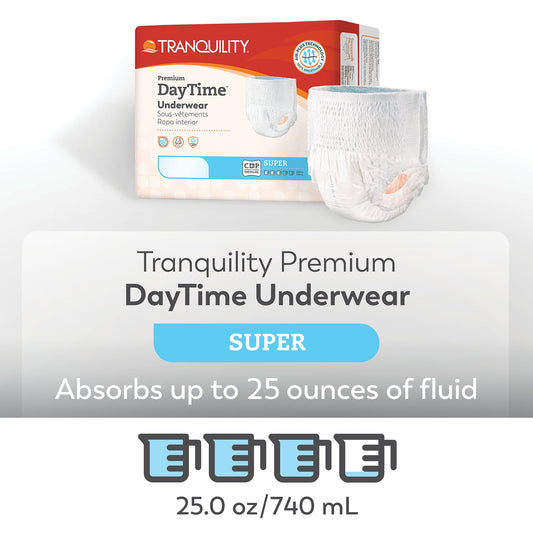 Absorbent Underwear Tranquility® Premium DayTime™ Pull On with Tear Away Seams Adult Large Unisex Disposable Heavy Absorbency