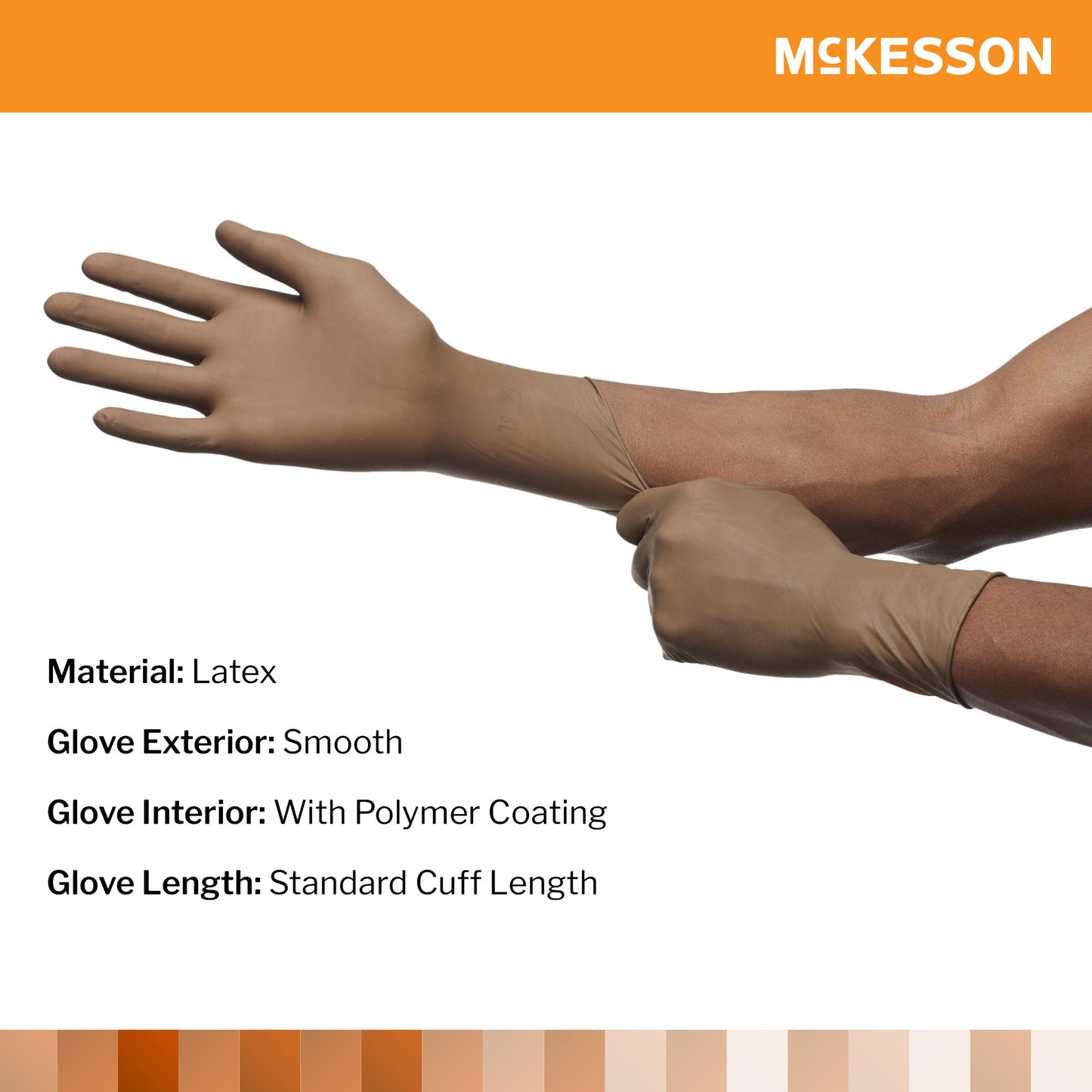 McKesson Perry® Latex Surgical Glove, Size 7, Brown