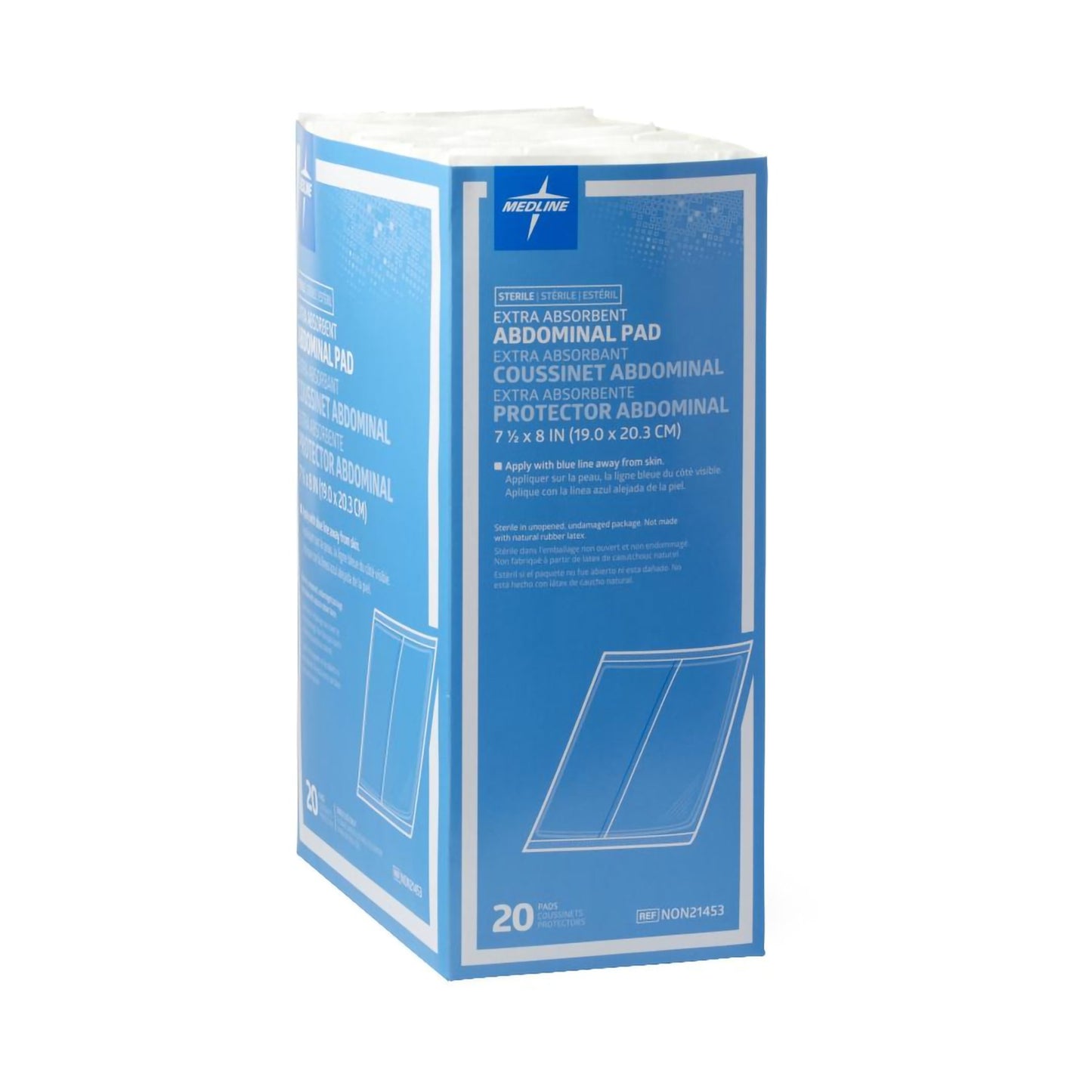 Medline Sterile Abdominal Pad, 7-1/2 x 8 Inch