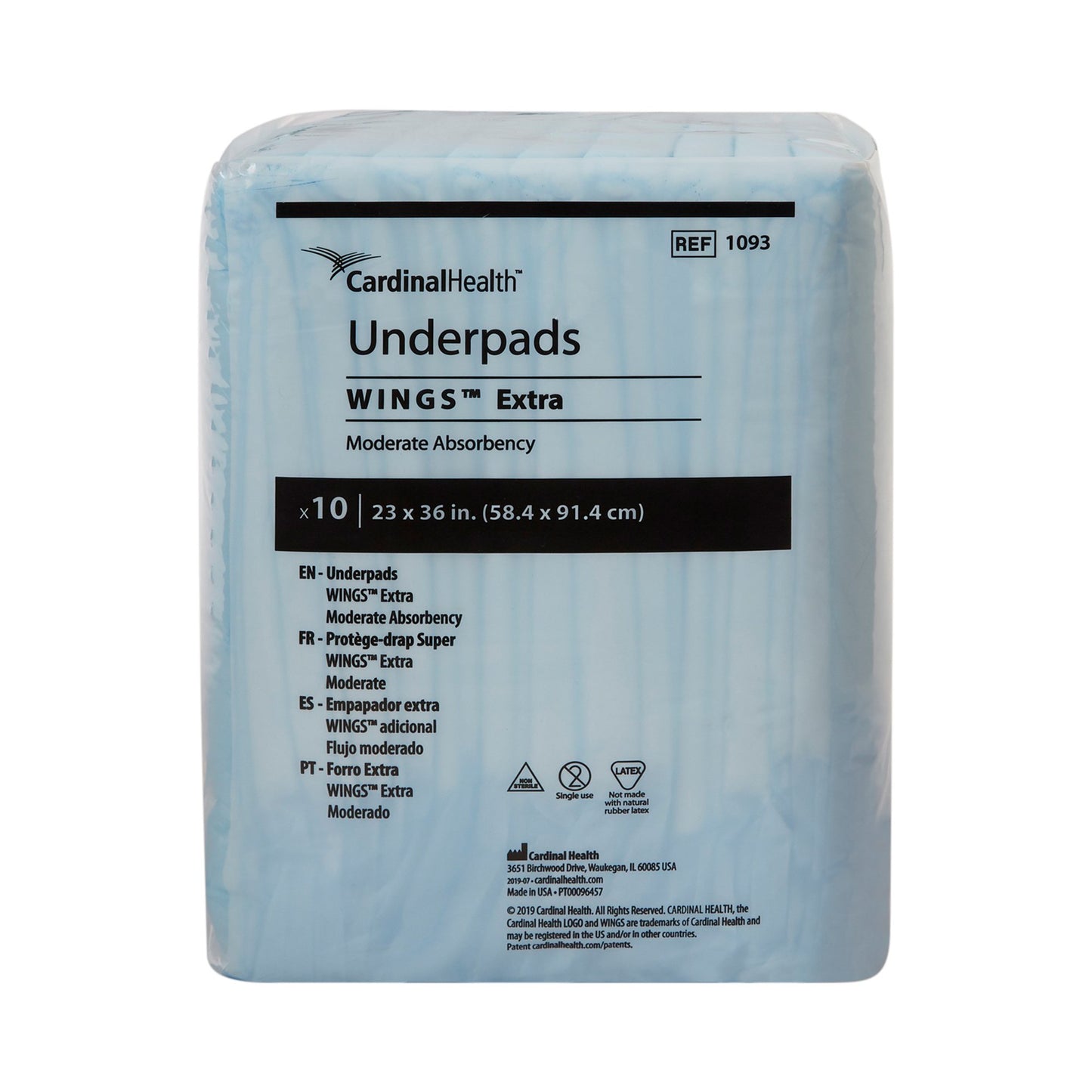 UNDERPAD, WINGS FLUFF 23"X36" (10/BG 15BG/CS)