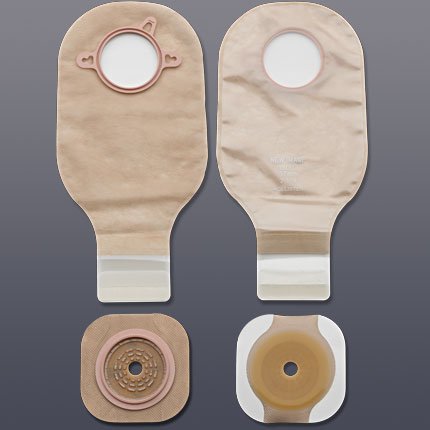 New Image™ 19056 Two-Piece Ileostomy/Colostomy Pouch, 102mm Flange, Yellow Match
