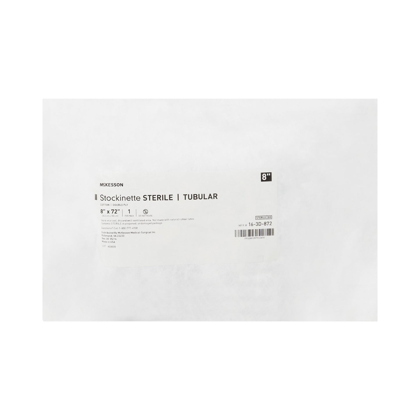 STOCKINETTE, TUBULAR 2PLY STR 8"X72" (12/CS)