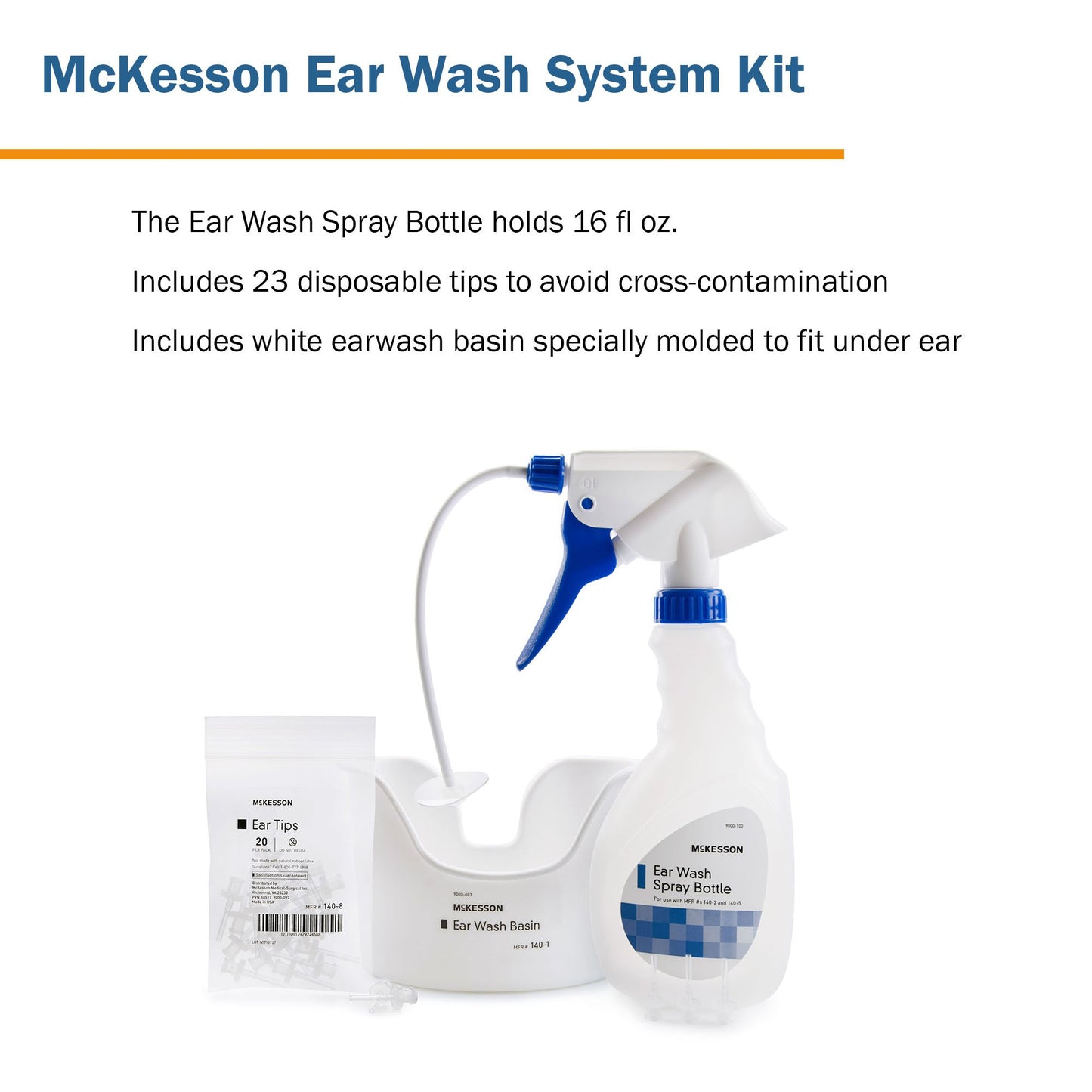 EAR WASH KIT, FLX TU/BASIN/20TIPS (1KT/BG 10BG/CS)