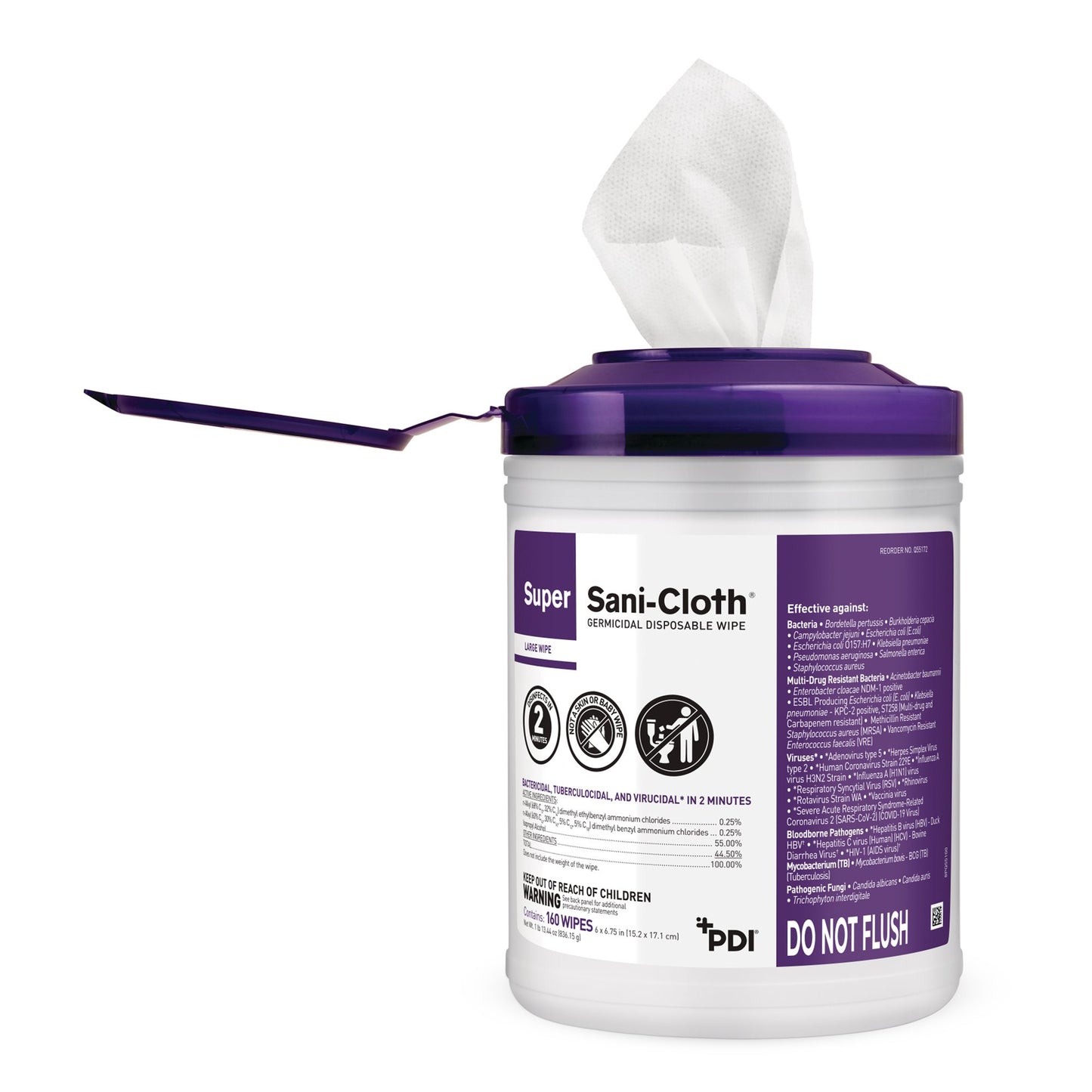 WIPE, SANICLOTH SUPER GERMICIDE LG (160/CN 12CN/CS