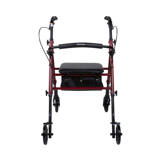 ROLLATOR, WALKER 6" WHEEL LOOPBRAKE UNIVERSAL RED