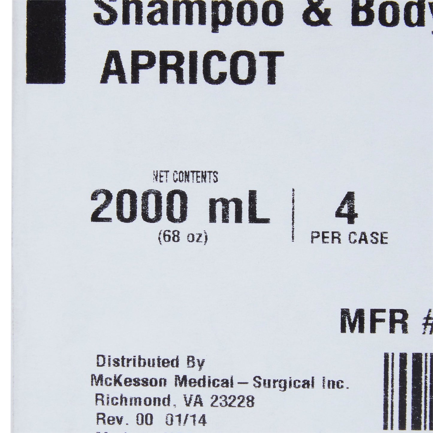 SHAMPOO, HAIR/BODY APRICOT DISC 2000ML (4/CS)