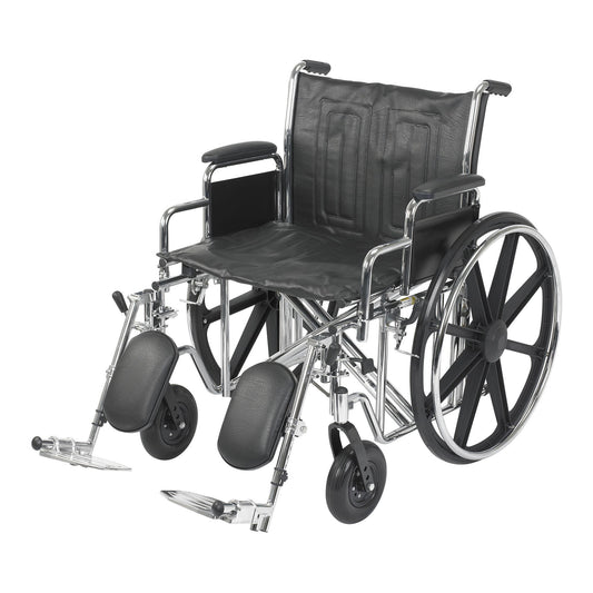 WHEELCHAIR, HD DUAL CROSS BRACE DDA ELR 22" 450LBS