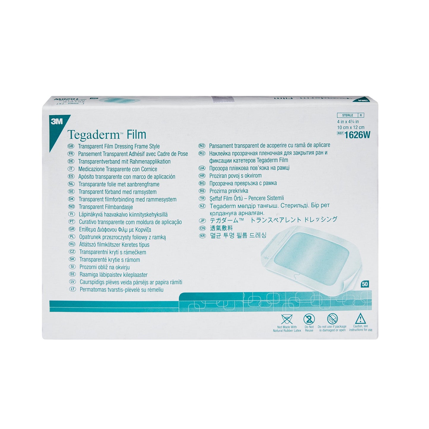 DRESSING, TEGADERM PIC FRAME W/LBL 4X4 3/4(50/BX) 3M