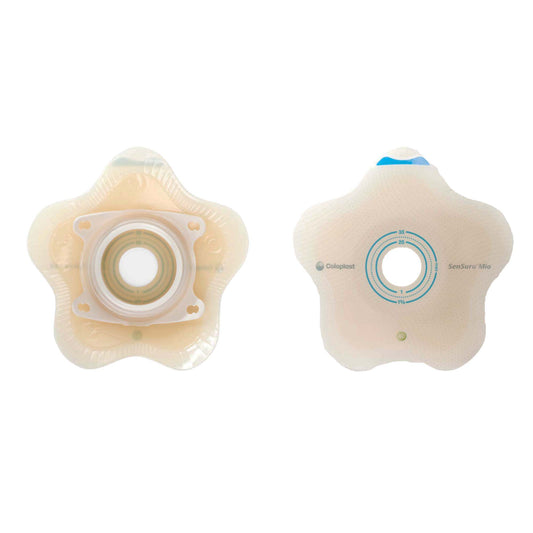 SenSura® Mio Click Convex Flip Ostomy Barrier, 25 mm Stoma Openings, Red Match