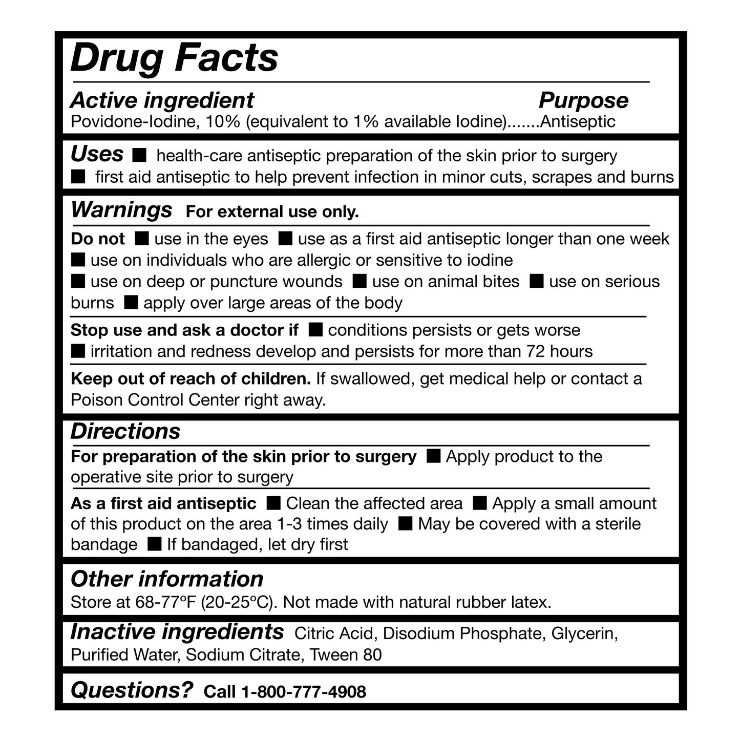 SOLUTION, PVP PREP 16OZ (12/CS