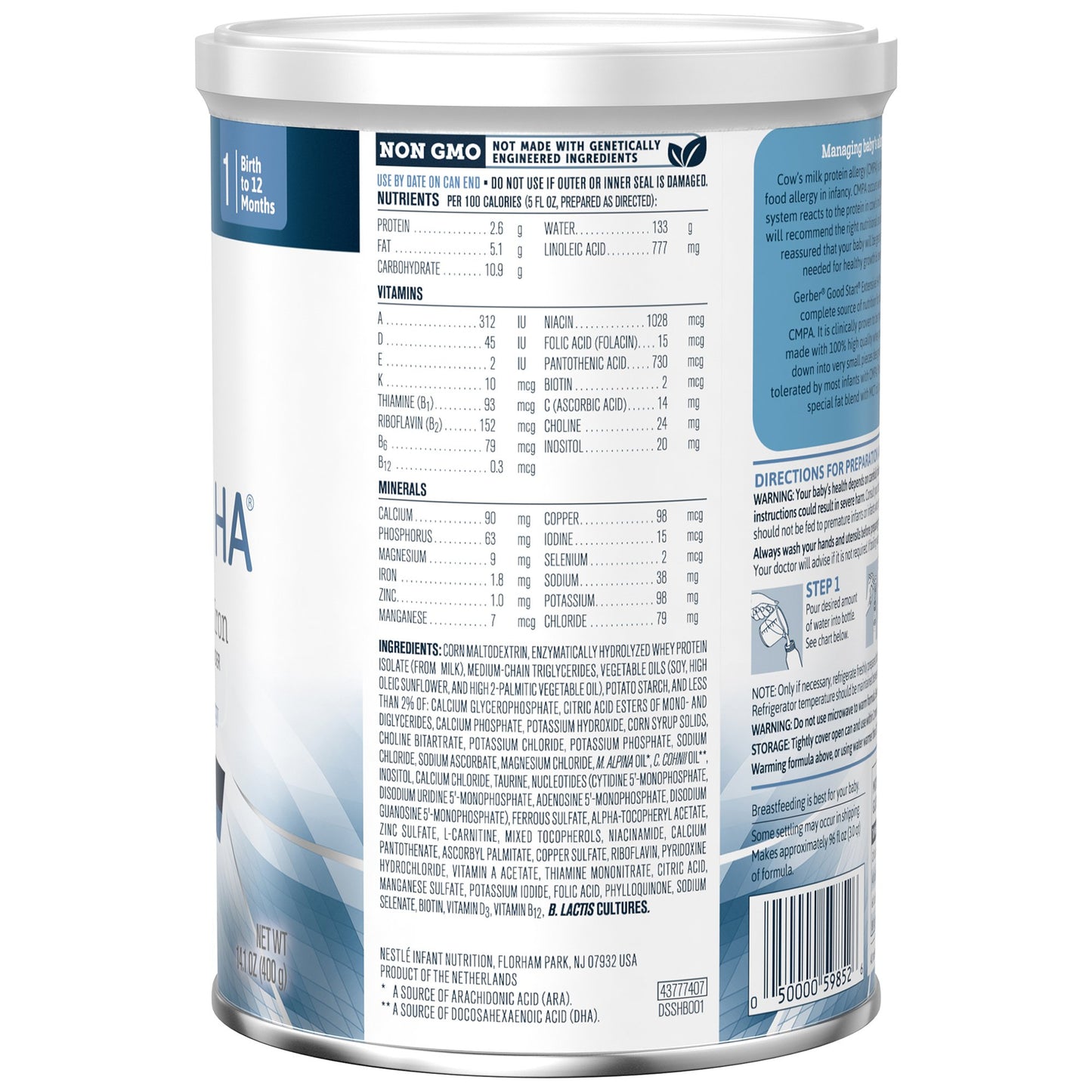 FORMULA, POWDER EXTENSIVE HA UNFLAVORED (6/CS)